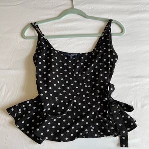 Polka Dot Wrap Crop Top